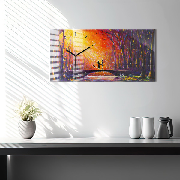 Vízszintes üvegóra Pár az erdőben