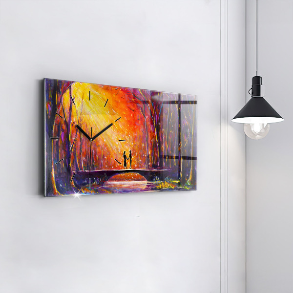 Vízszintes üvegóra Pár az erdőben