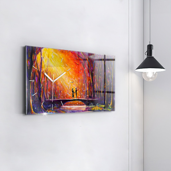 Vízszintes üvegóra Pár az erdőben