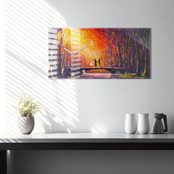 Vízszintes üvegóra Pár az erdőben