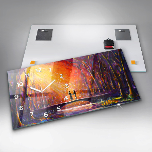 Vízszintes üvegóra Pár az erdőben