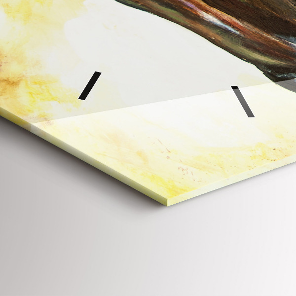 Vízszintes üvegóra Két festett ló