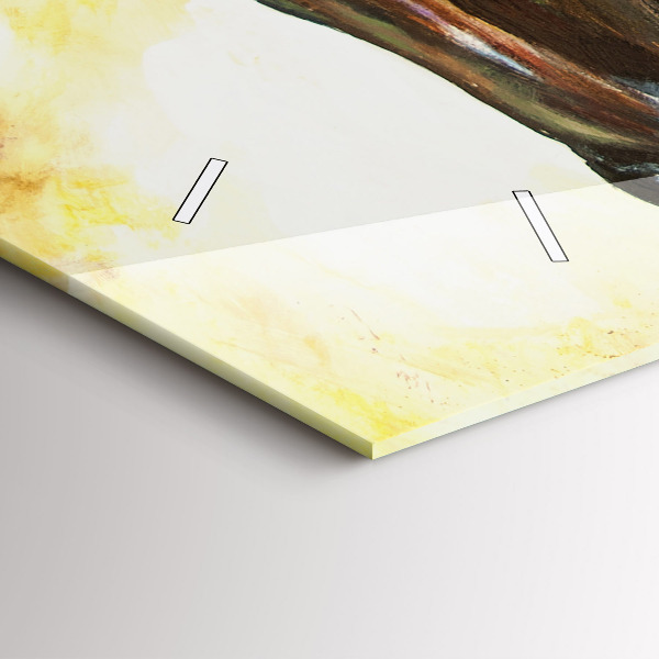 Vízszintes üvegóra Két festett ló