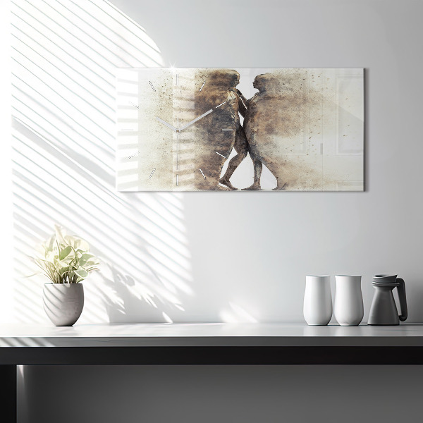 Vízszintes üvegóra Absztrakt emberek homok