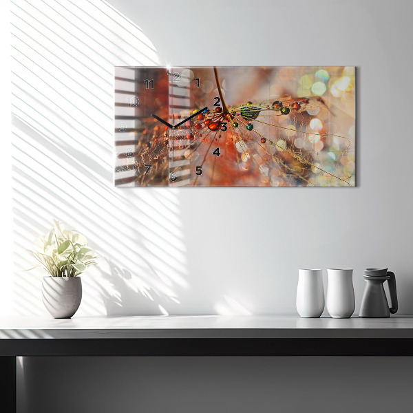 Vízszintes üvegóra Pitypang harmattal