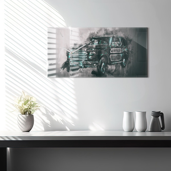 Vízszintes üvegóra Old School Car