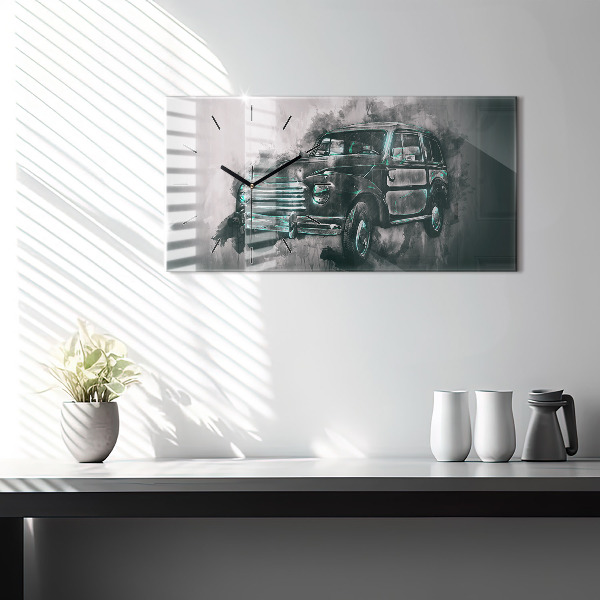 Vízszintes üvegóra Old School Car
