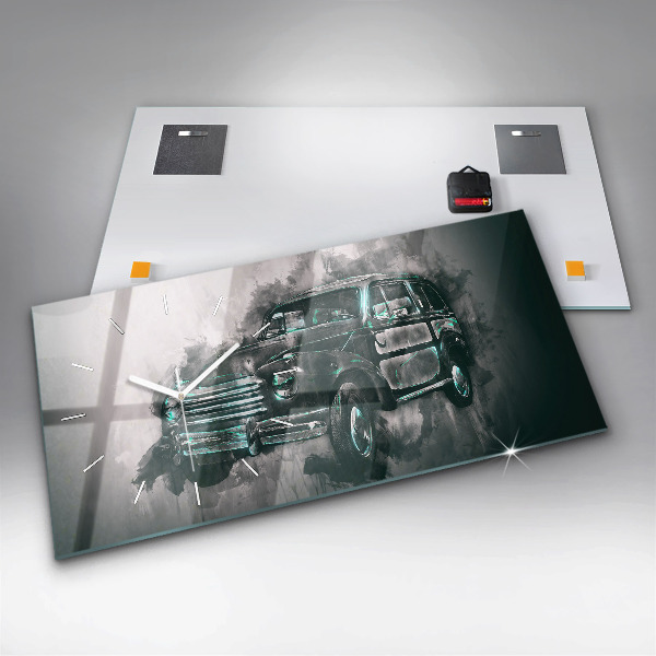 Vízszintes üvegóra Old School Car