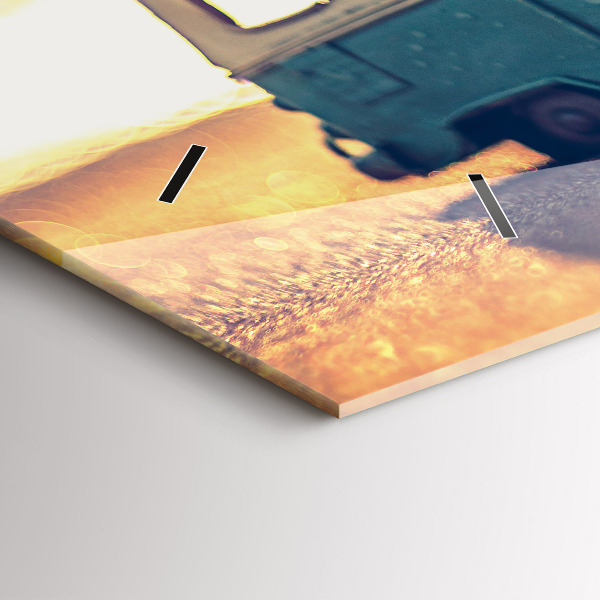 Vízszintes üvegóra Lakókocsi a tengerparton