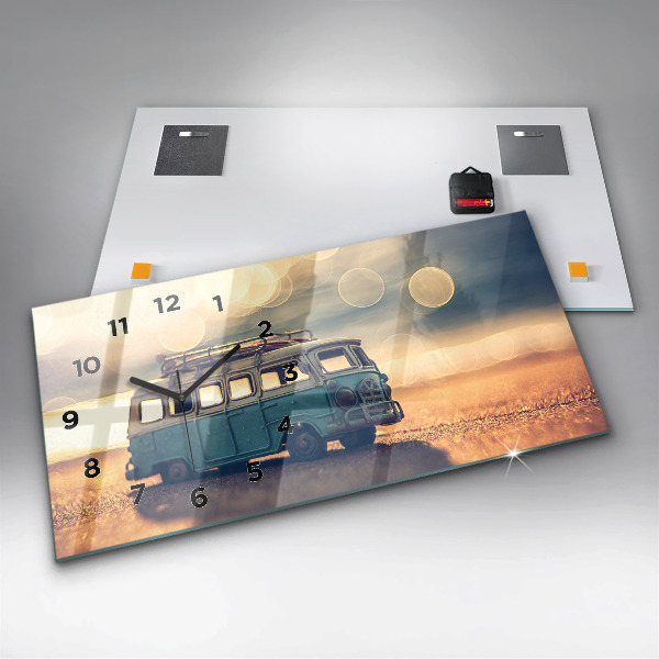 Vízszintes üvegóra Lakókocsi a tengerparton