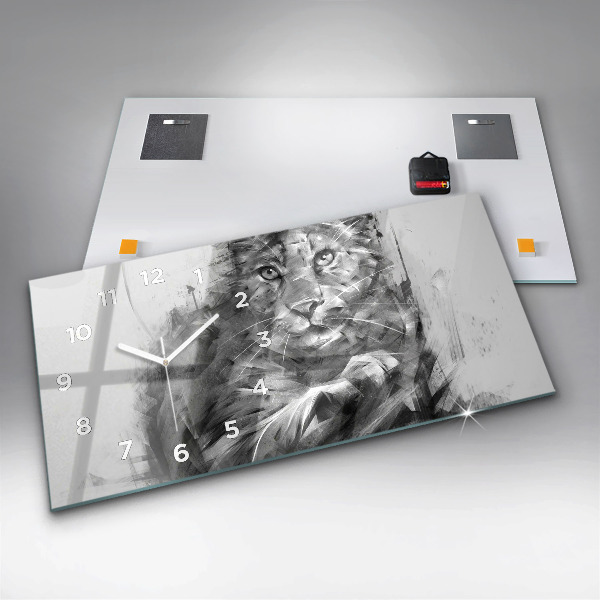 Vízszintes üvegóra Festett oroszlán