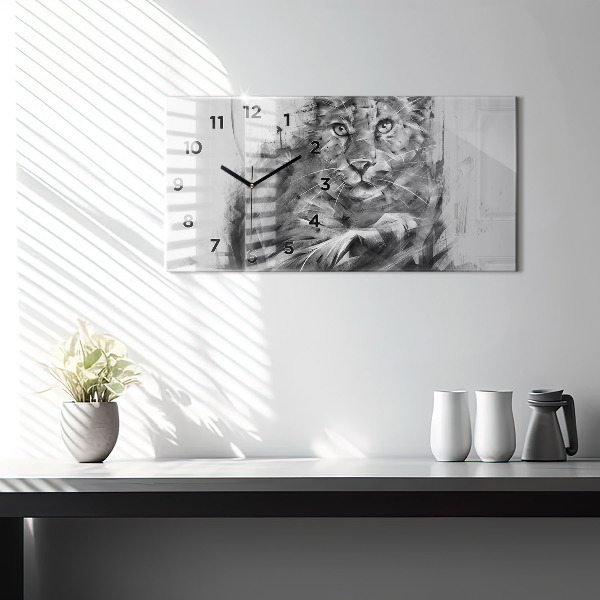 Vízszintes üvegóra Festett oroszlán