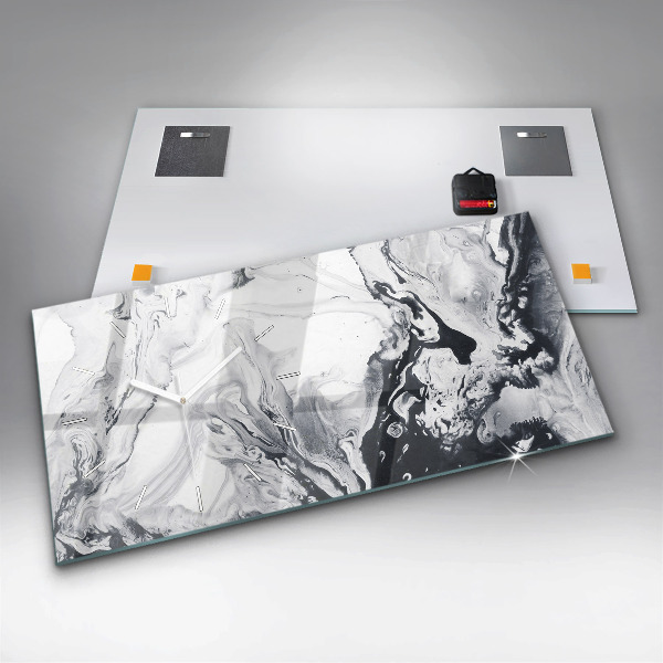 Vízszintes üvegóra Absztrakt tinta márvány