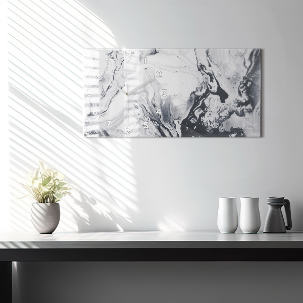 Vízszintes üvegóra Absztrakt tinta márvány