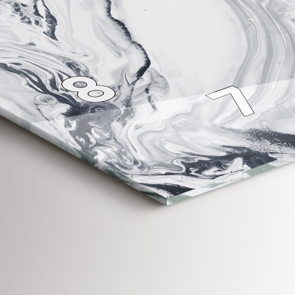 Vízszintes üvegóra Absztrakt tinta márvány