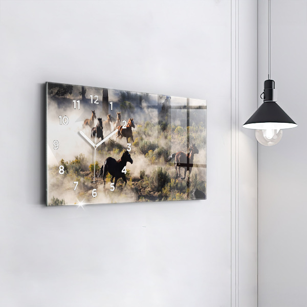 Vízszintes üvegóra Rohanó lovak csordája