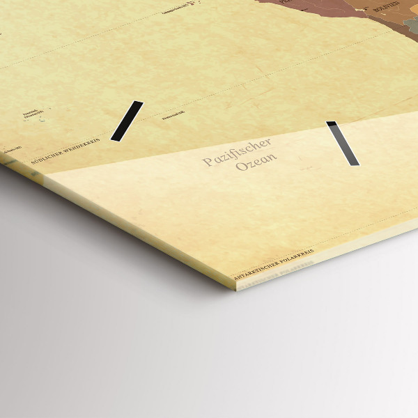 Vízszintes üvegóra Vintage világtérkép