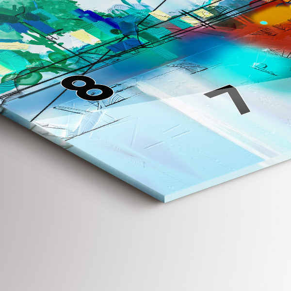 Vízszintes üvegóra Absztrakt olaj táj