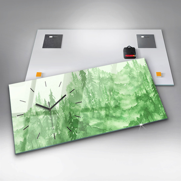 Vízszintes üvegóra Zöld erdő festése