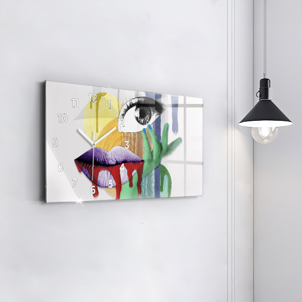 Vízszintes üvegóra Szürrealista kollázs