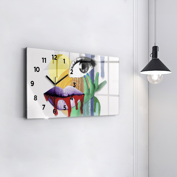 Vízszintes üvegóra Szürrealista kollázs