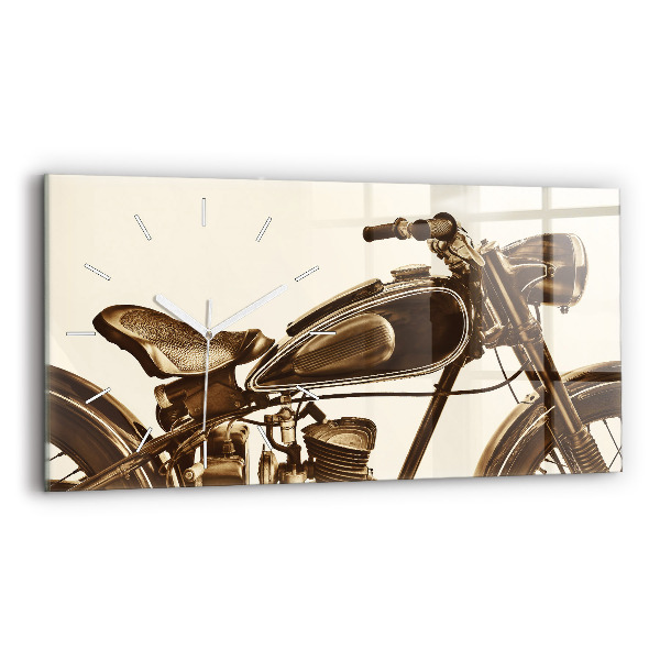Vízszintes üvegóra Vintage motorkerékpár szépia