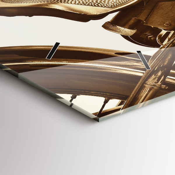 Vízszintes üvegóra Vintage motorkerékpár szépia