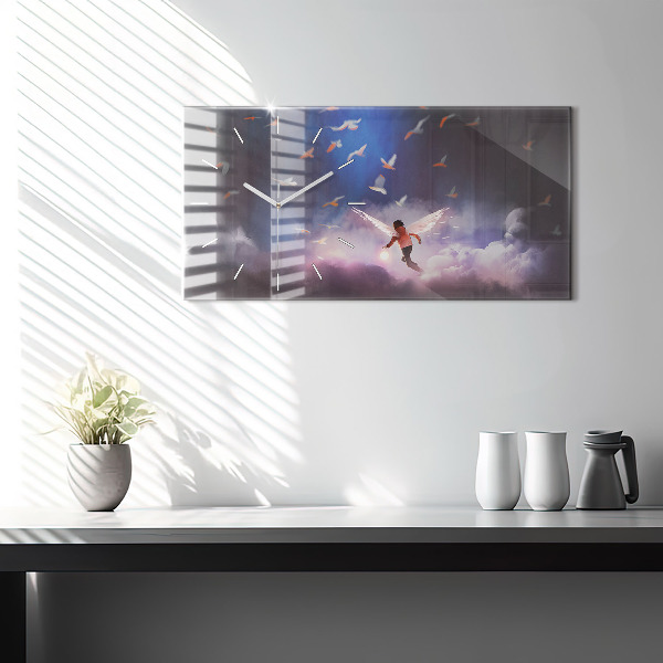 Vízszintes üvegóra Szárnyú fiú