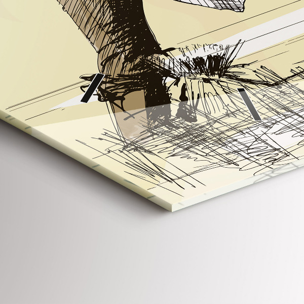 Vízszintes üvegóra Nő rizst szed