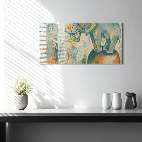 Vízszintes üvegóra Festett elefánttartás