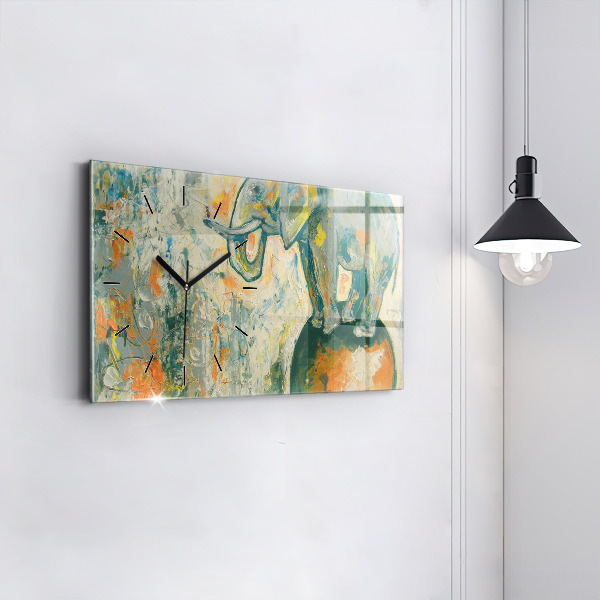 Vízszintes üvegóra Festett elefánttartás