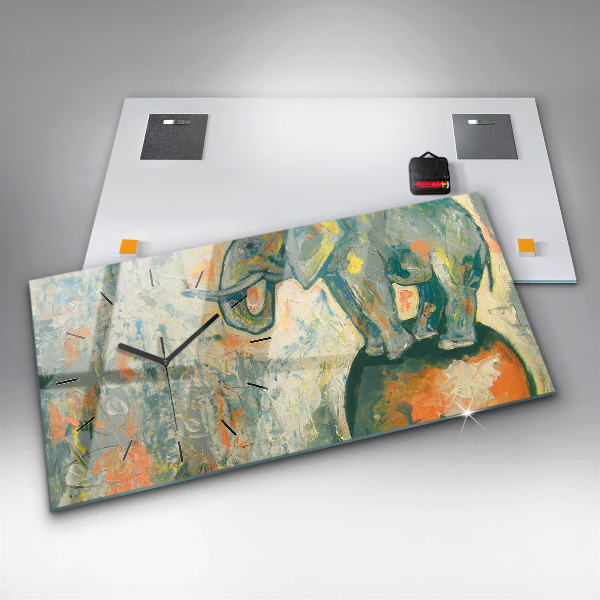 Vízszintes üvegóra Festett elefánttartás