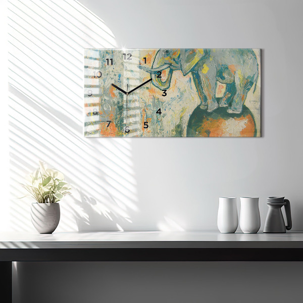 Vízszintes üvegóra Festett elefánttartás