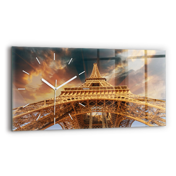 Vízszintes üvegóra Az Eiffel-torony a napfényben