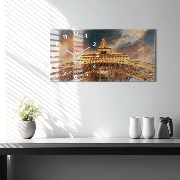 Vízszintes üvegóra Az Eiffel-torony a napfényben