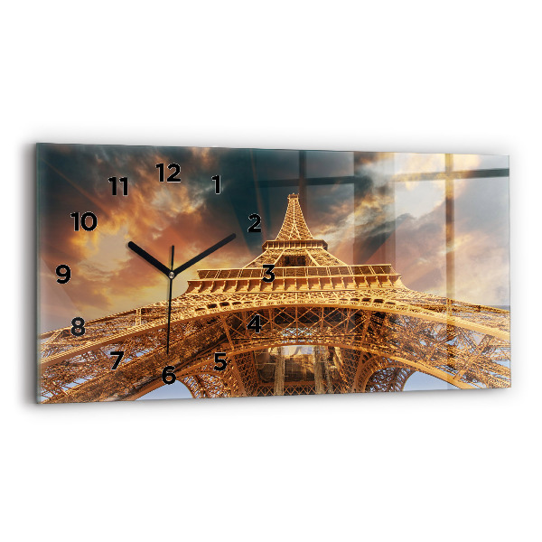 Vízszintes üvegóra Az Eiffel-torony a napfényben