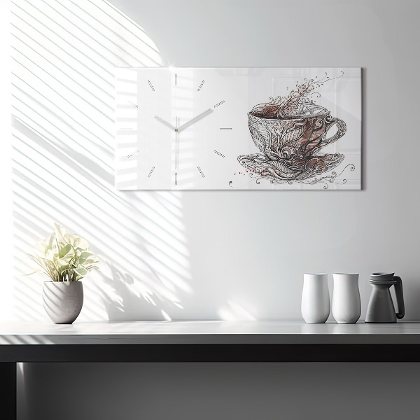 Vízszintes üvegóra Csésze kávé