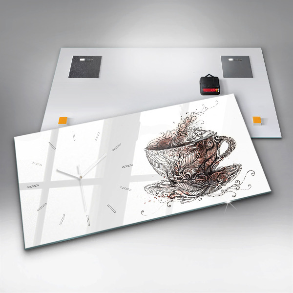 Vízszintes üvegóra Csésze kávé