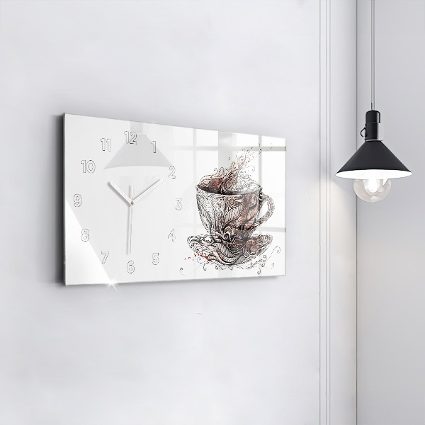 Vízszintes üvegóra Csésze kávé