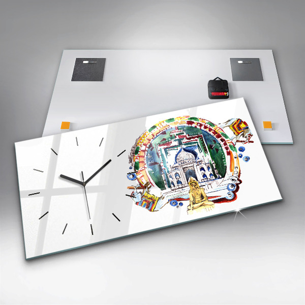 Vízszintes üvegóra Buddha festmény a templomban