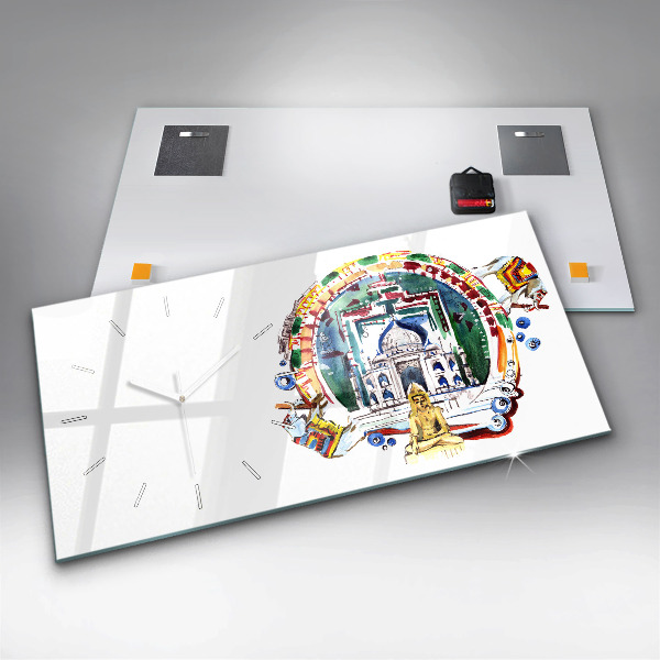 Vízszintes üvegóra Buddha festmény a templomban