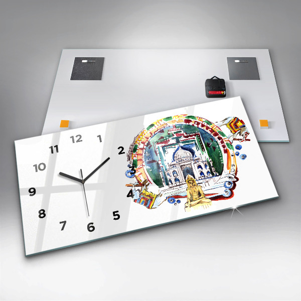 Vízszintes üvegóra Buddha festmény a templomban