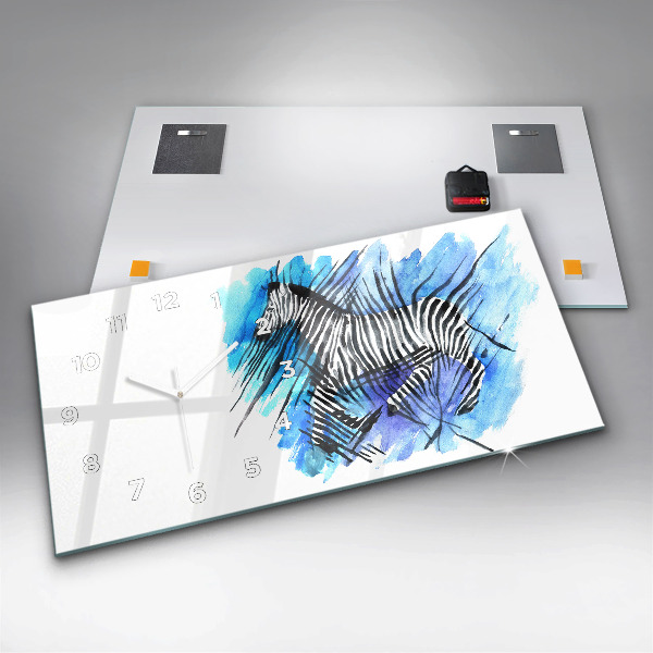 Vízszintes üvegóra Festett Zebra