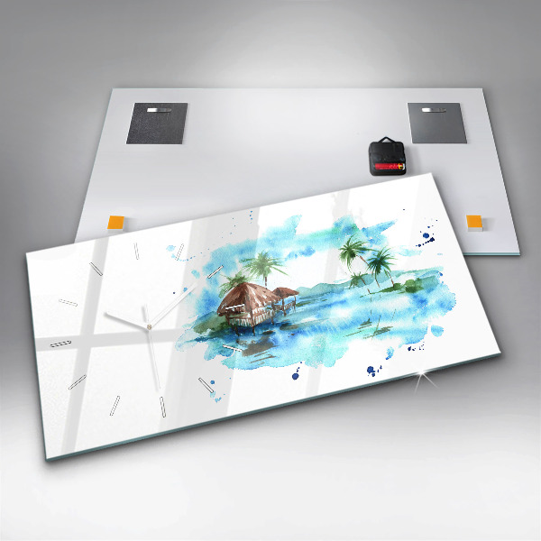 Vízszintes üvegóra Kép egy lakatlan szigetről