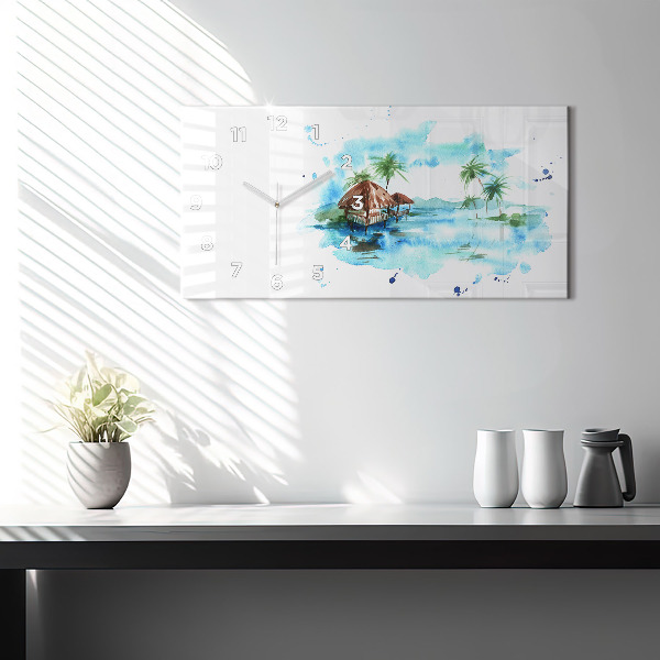 Vízszintes üvegóra Kép egy lakatlan szigetről