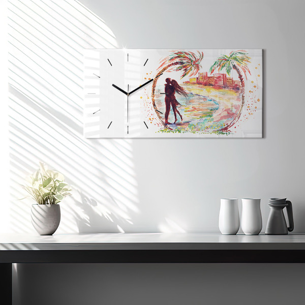 Vízszintes üvegóra Akvarell szerelem Miami Beachen