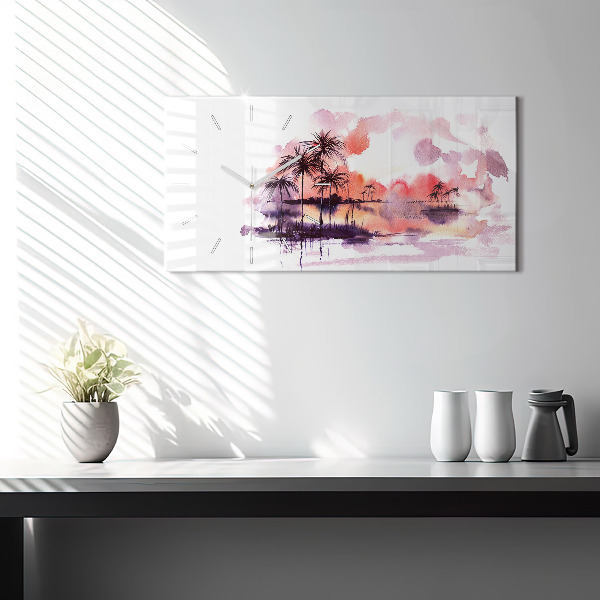 Vízszintes üvegóra Trópusi táj