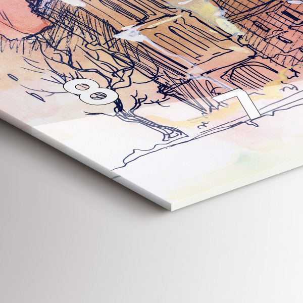 Vízszintes üvegóra Párizs festett tája