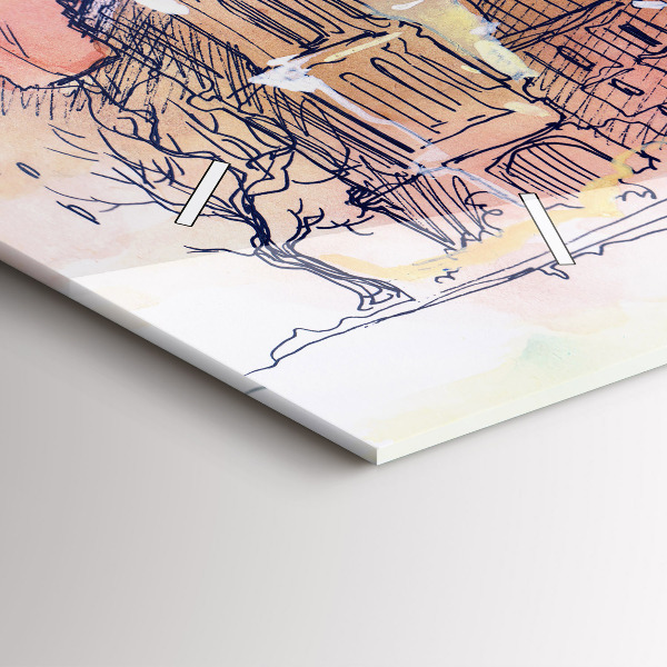 Vízszintes üvegóra Párizs festett tája