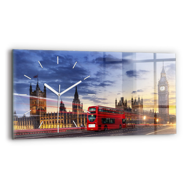 Vízszintes üvegóra Vörös londoni busz